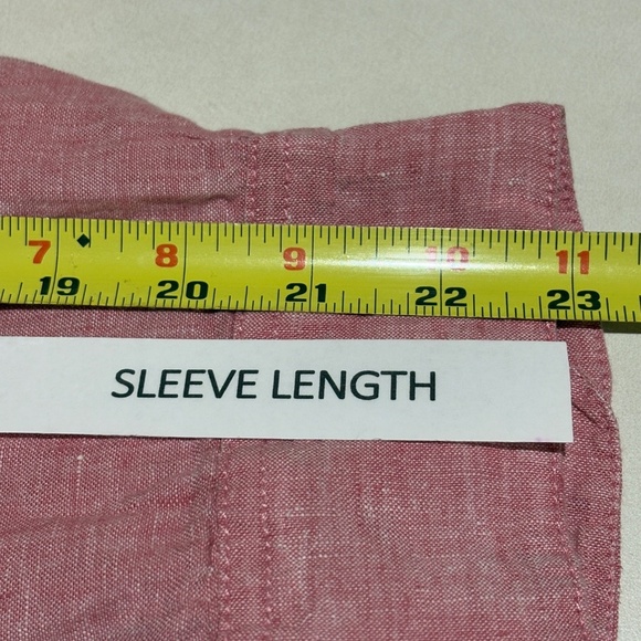 Land's End Women Linen Long Sleeve Button Up Tunic Shirt 3X Breathable Coastal - Picture 9 of 11